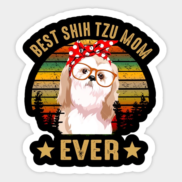 Best Shih Tzu Mom Ever Sticker by gotravele store